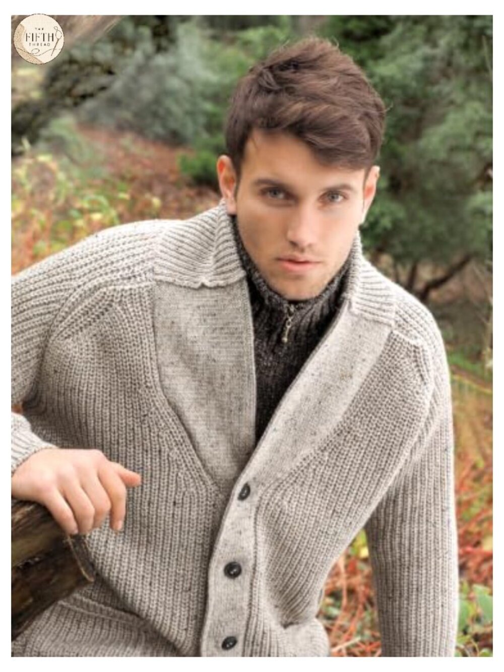Mens Irish Cable Knit Merino Wool Shawl Cardigan Ribbed Button Front - Picture 3 of 6